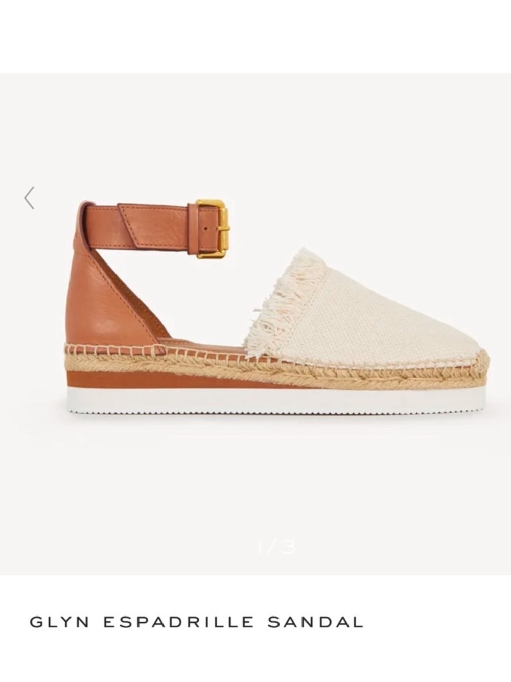 See By Chloé Cream and Tan Espadrille Sandal